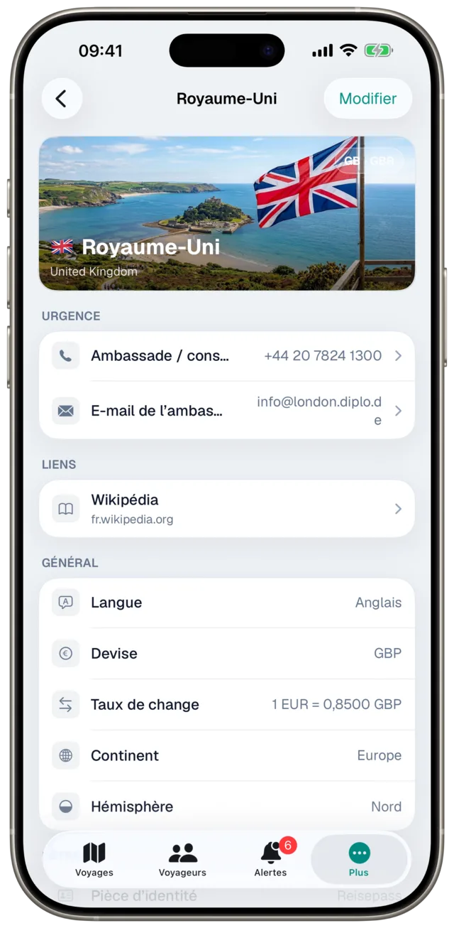 Infos pays dans Etappe