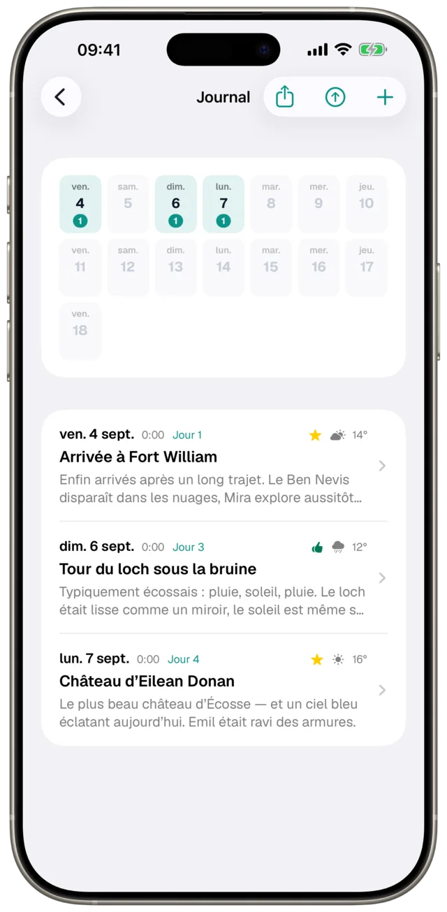 Journal de voyage dans Etappe